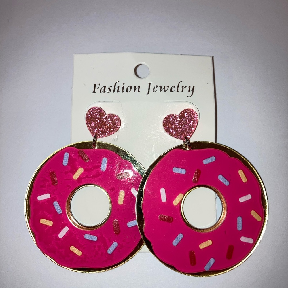 Acrylic donut earrings
